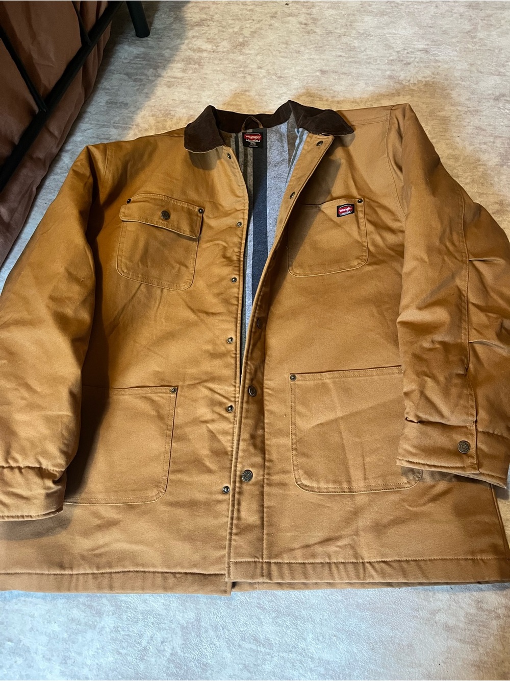 Wrangler Tan Brown Collar Military Field Jacket